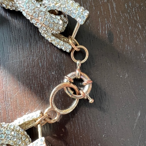 Pave Chunky Crystal & Chain Bracelet | Gold - Picture 3 of 7